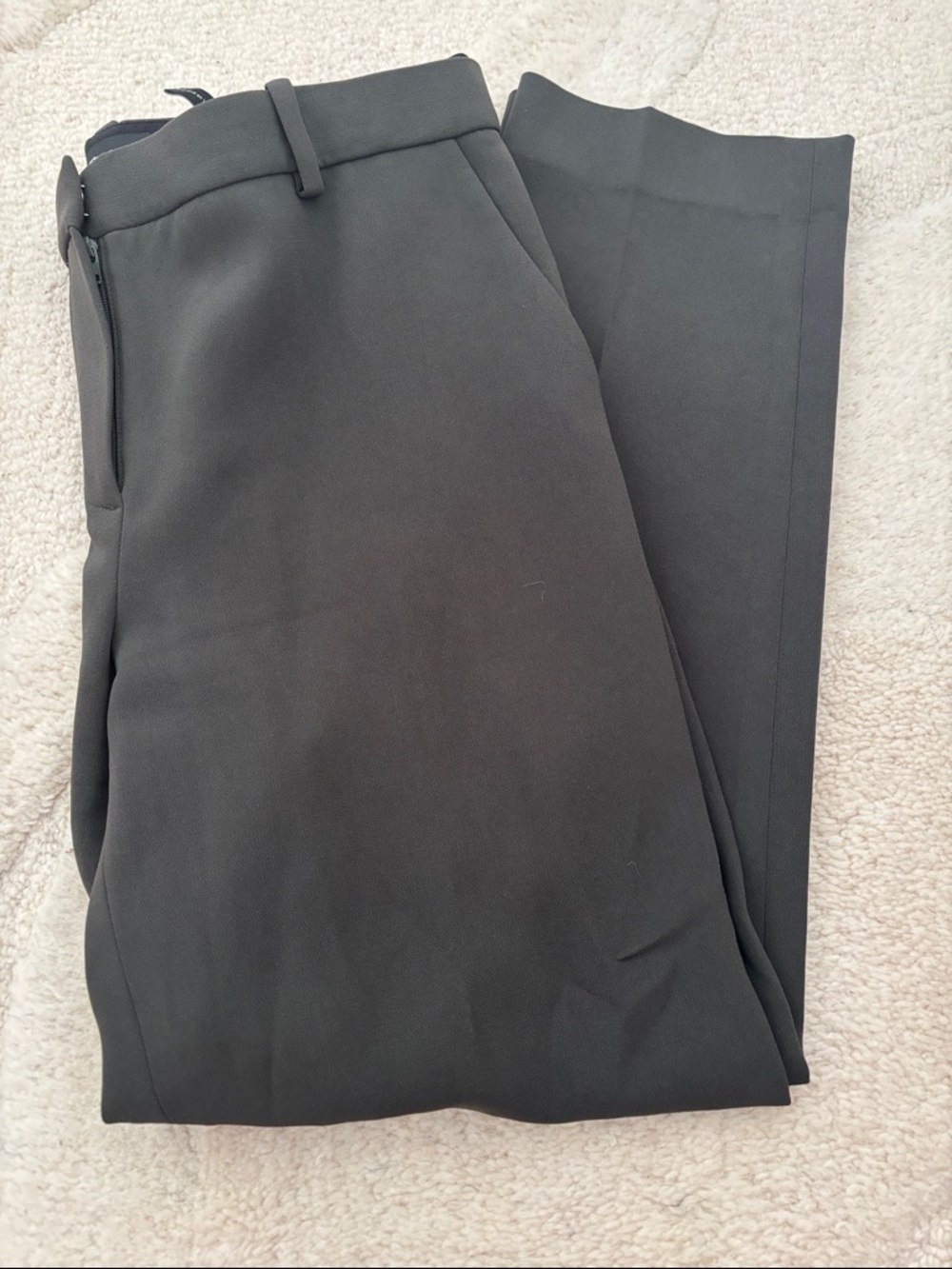 Theory Green Straight-Leg Dress Pants